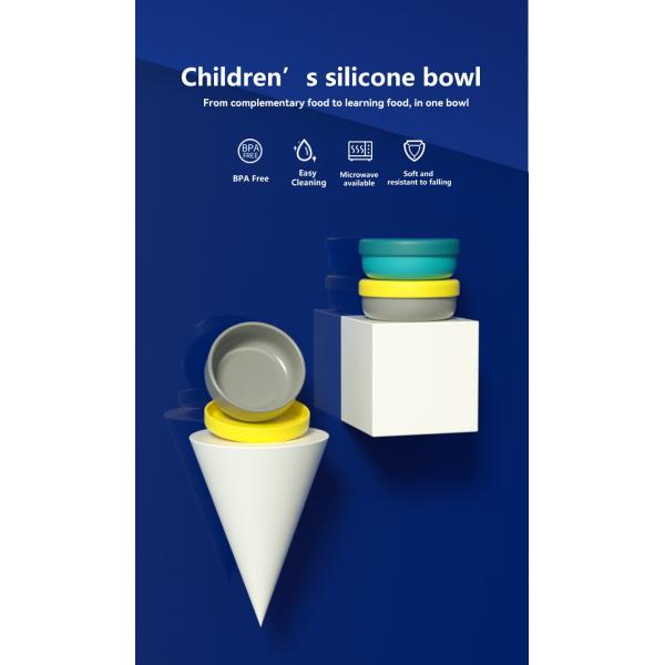 Yellow Training Infant Feeding Bowl 450ML Infant Suction Bowls For Baby