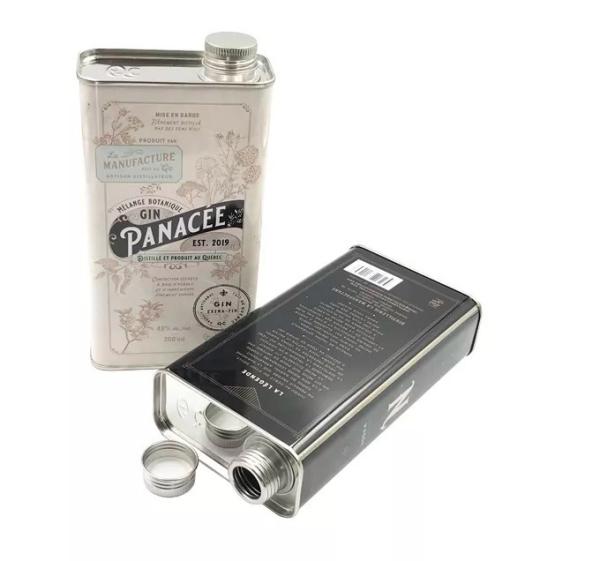 Manufacturers Wholesale Custom Rectangular Wine Cans Stainless Steel Vodka Wine Cans Wine Box Packaging Metal Cans
