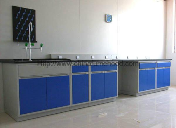 Mobília de aço personalizada do laboratório, mobília da mesa do laboratório com cremalheira do reagente