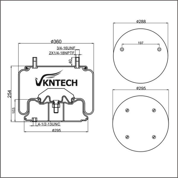 Firestone W01-358-8050 сумки весны воздуха трейлера Hendrickson S-4771