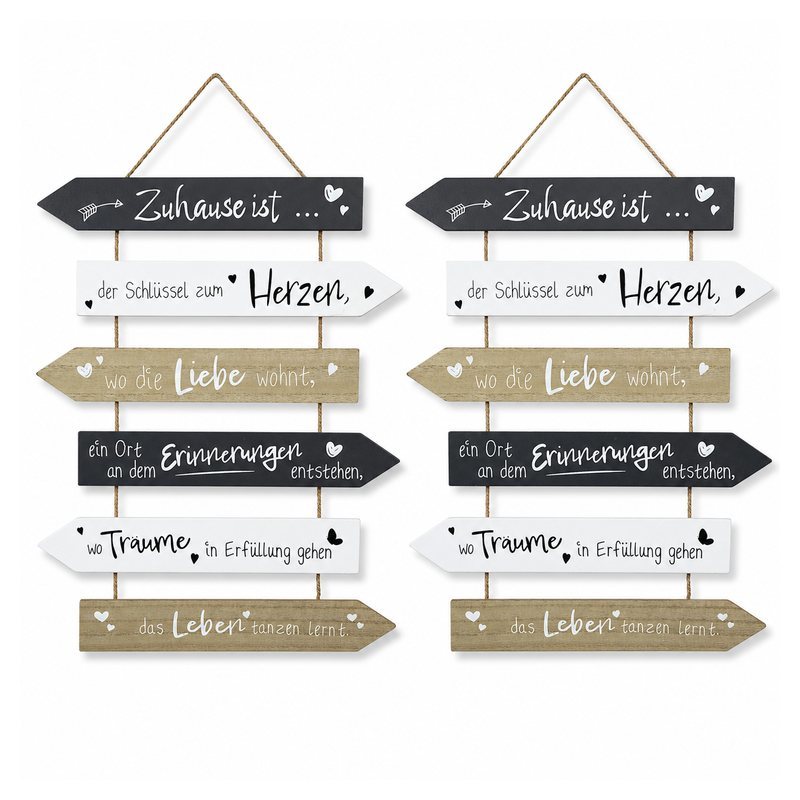 German Family Direction Wooden Hanging Sign Set