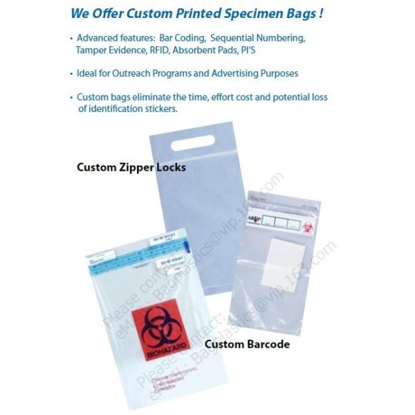 Medical packaging bags, SPECIMEN BIOHAZARD bag, LAB bags, LAB supplies, self seal bag, adhensive SEAL BAGS, HOSPITAL PAC