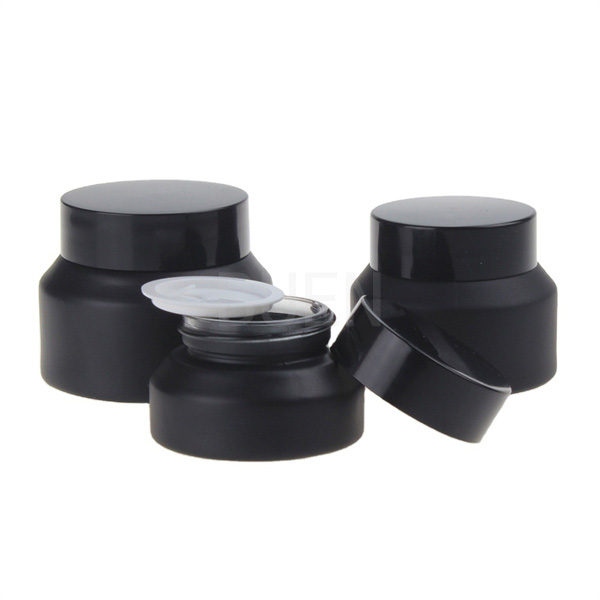 Oblique Shoulder Cream Glass Jars For Cosmetic Packaging 1oz