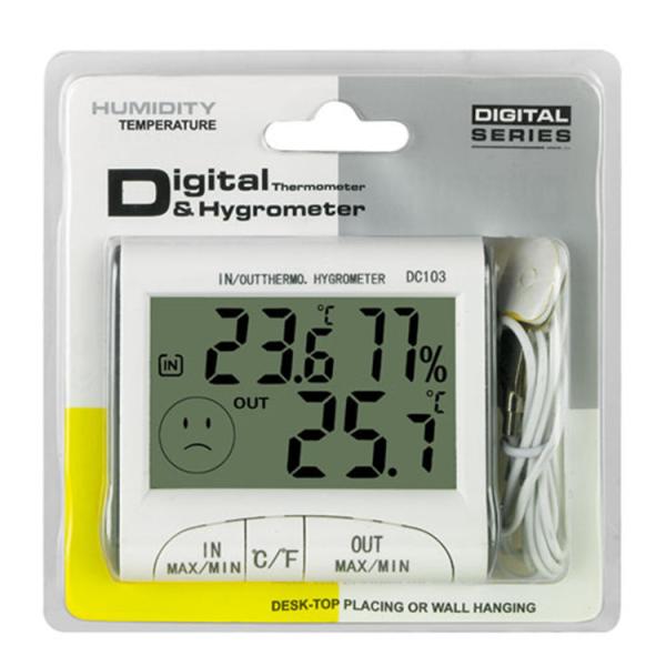 Temperature Humidity 2.9 LCD Indoor/Outdoor Digital Thermometer Hygrometer Meter w/Wired