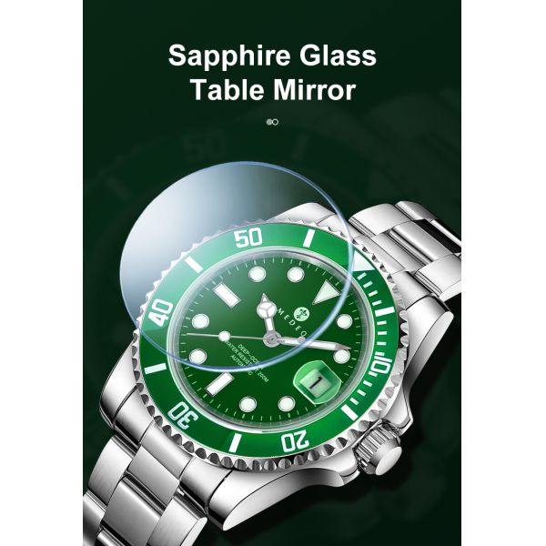 Waterproof Men's Mechanical Watch – with Luminous Hands