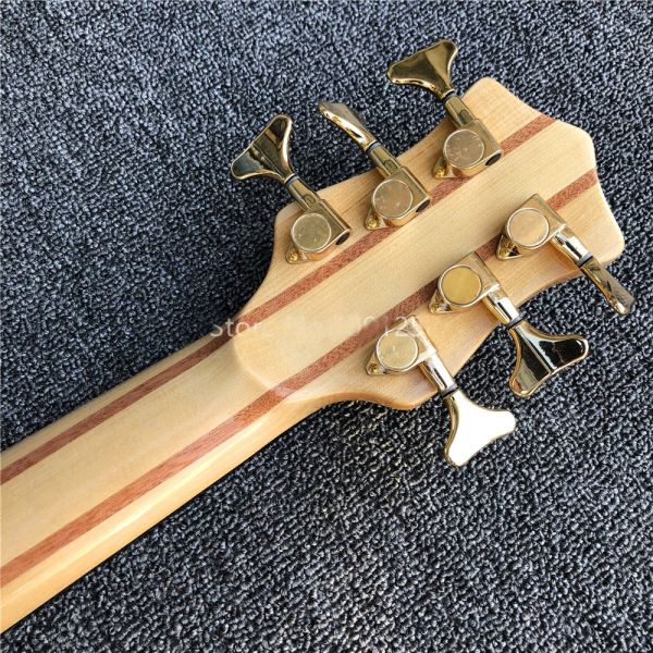 Ken Smith 6 strings Electric Bass Guitar,Burst maple top Active pickups Guitar Bass Golden hardware