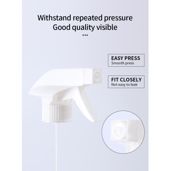 Non Spill Bottle Stopper White Plastic Pump Trigger Sprayer Bottle for Cleaning