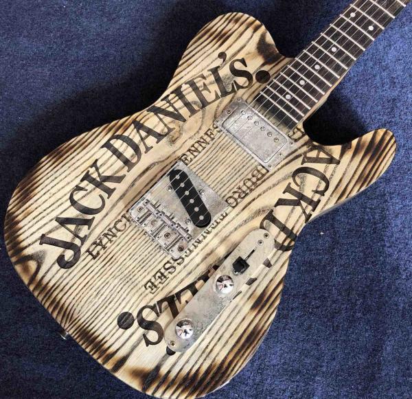 Natural Wood Color Roasted Coke Electric Guitar