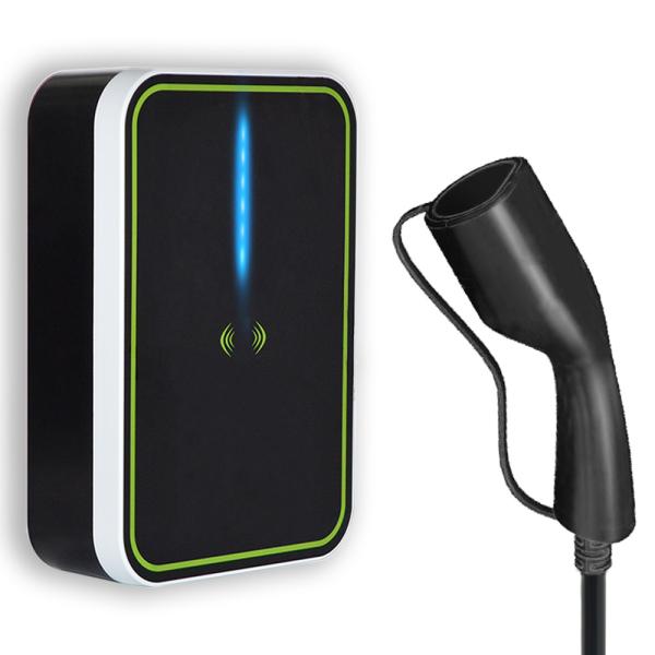 CE UKCA ROHS AC EV Charger Wall Box Gun Line UV Protection With RFID 16A / 32A