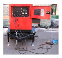 Soldador Genset Diesel Generator Mobile Trolley 450A 500Amp del arco voltaico de DC accionado por el motor