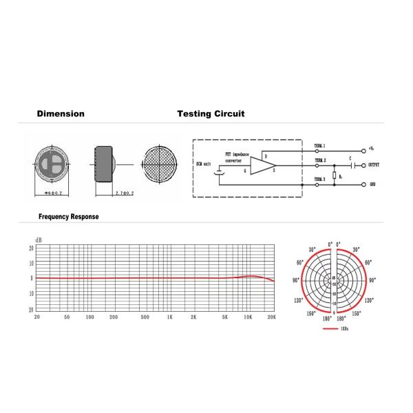 797AUDIO CZB9745-OL Electret Condenser Microphone with Omni-directional Polar Pattern