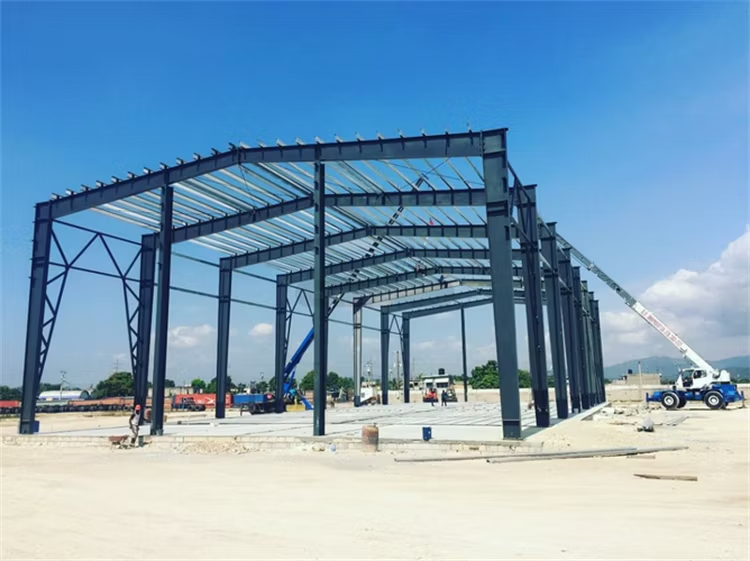 Large Scale Warehouse Steel Frame Building Construction Corrosion Resistant