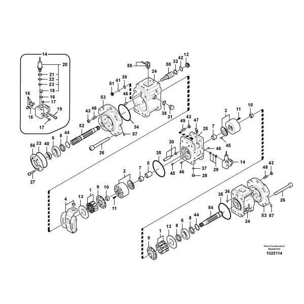 Excavador Volvo Hydraulic Pumps VOE 14531591 de K3V140DT-9N29 EC290