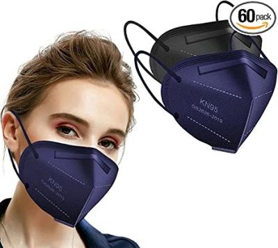 Black Navy 5 Layer KN95 Face Mask With Adjustable Nose Clip