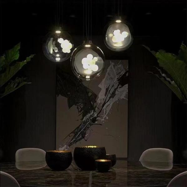 D300 X H1500MM Modern Glass Single Pendant Light For Bar Coffee Shop Restaurant