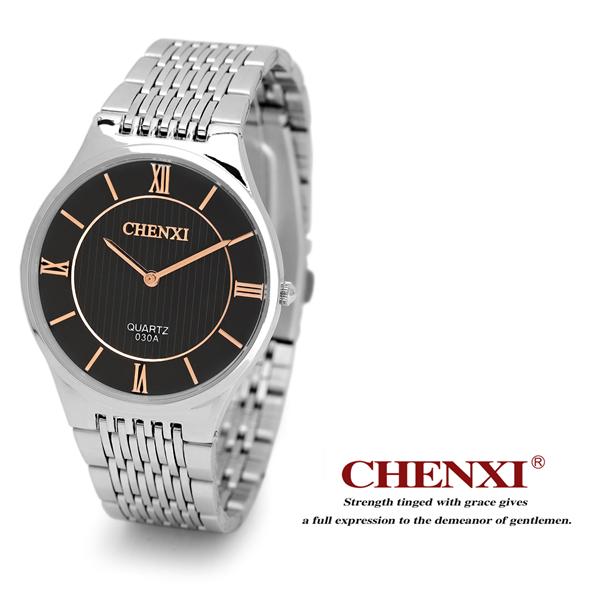 Rose Gold 030A Roman Numbers Big Bezel Watches Man Unisex Couple's Gift Watch Pink Black Stainless Steel Watches Man