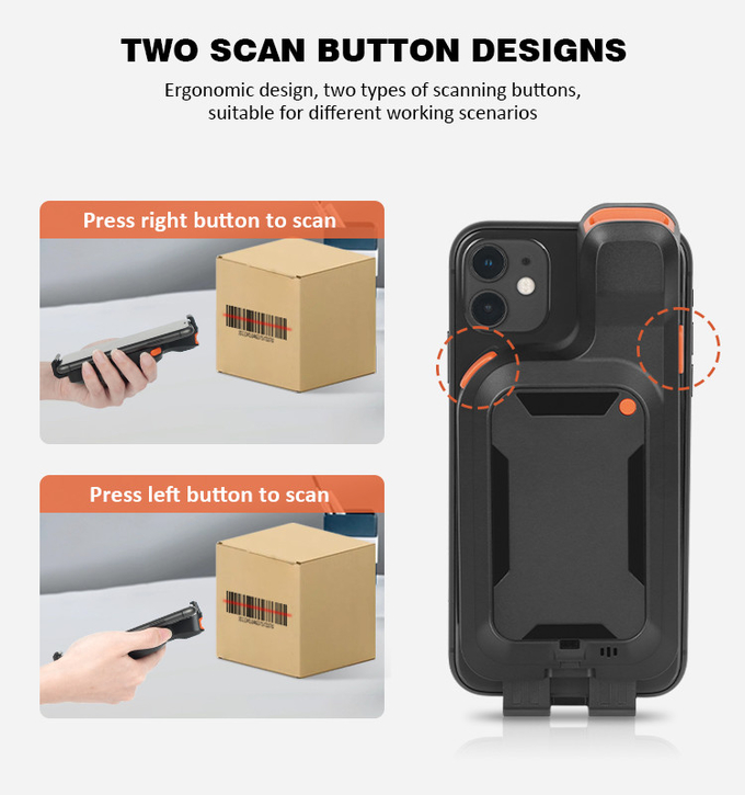 Беспроводный сканер штрих-кодов Bluetooth 1d 2d Qr Code Телефонный заднепривод Android Barcode Reader Ручной штрих-код