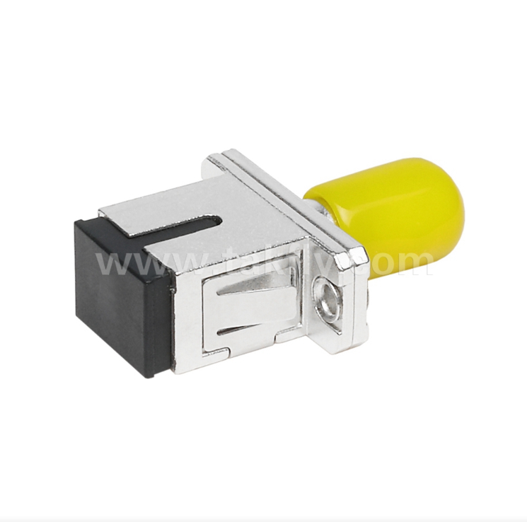 ST-SC Hybrid Adapter – Simplex, Metal Housing, Female-Female, for ST to SC Connector Interconnection