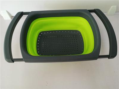 Cooking Drain Basket Silicone Kitchen Tools For Washing Vegetable / Fruit