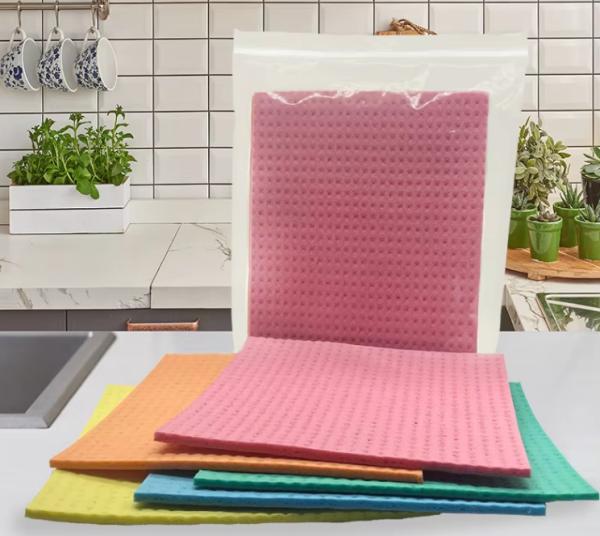 20x18cm Sustainable Cellulose Sponge Cloths for Kitchen Cleaning