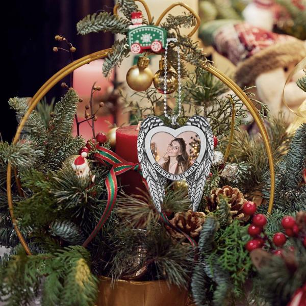 Suspension de voiture vierge par sublimation, aile d'ange, pour toujours dans mon cœur, ornements d'aile d'ange