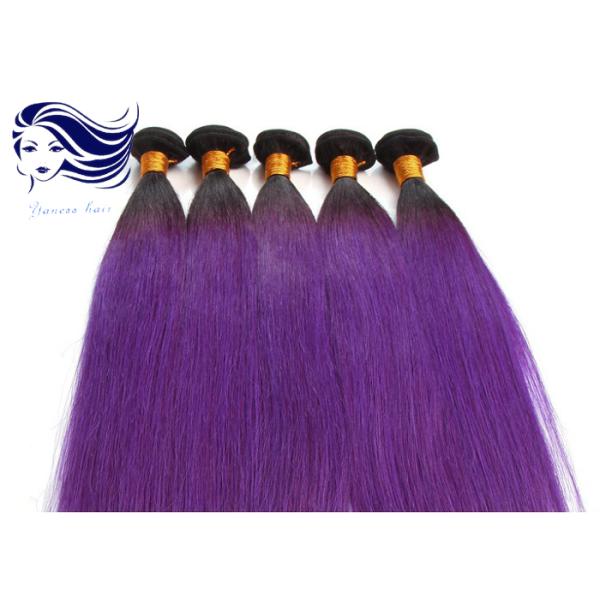 Цвет Ombre Weave прямых волос 20 дюймов пурпуровый бразильский для брюнет