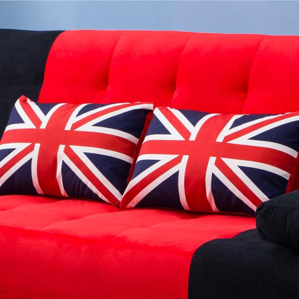 Living Room Upholstered Sectional Sleeper Sofa With 2 Pillows