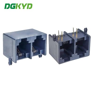 DGKYD55231262IWA1DY7 Dual Port RJ11 6P2C Lightless Full Plastic Mesh Socket 50U