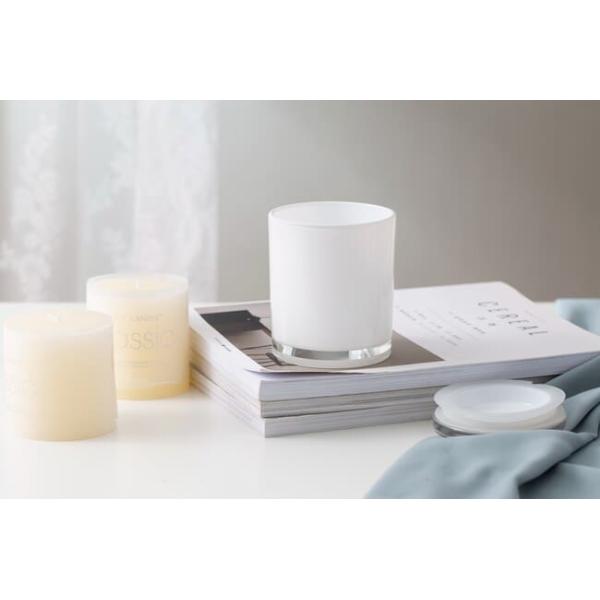 Empty 430ml Glass Cylinder Candle Holders 15 Oz Candle Jars With Lids