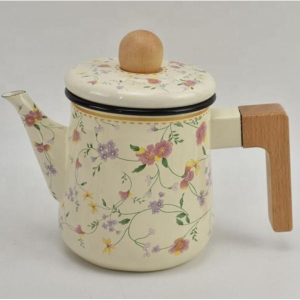 Eco Friendly Japanese Enamel Tea Kettle Simple Portable Teapot 0.6L Customized Logo