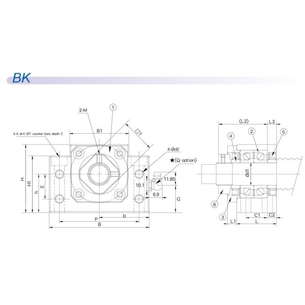Black Oxide Ball Screw Support BK25 BF25 Ball Screw Supports Bearing Blocks