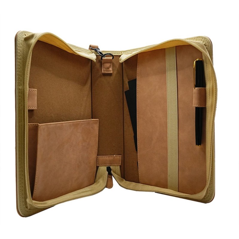 Dustproof Genuine Leather Bible Case Bag With Hand Strap Floral Debossed Zipper