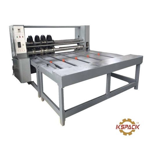 Semi Automatic Chain Feeding Rotary Slotter Machine 2 Knife 4 Crease