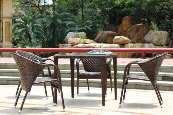 Hot Modern PE Rattan Chair Aluminium Outdoor Garden wicker table and chairs sets
