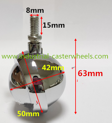 Shepherd Round Metal Ball Caster With Threaded Stem Furniture Castors