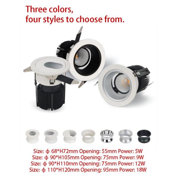 Anti Dazzle LED Ceiling Spotlights 18W Commercial Electric Downlight