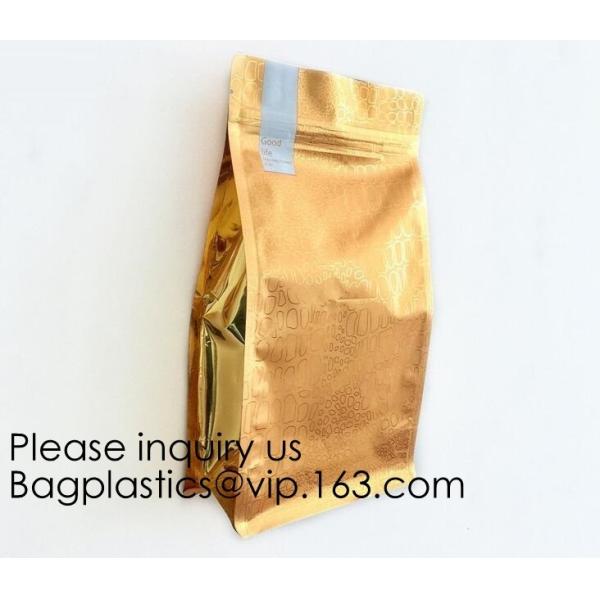 Laminated Material Metalized Film Side Gusset Pouches,Digital Metaled Print Stand Up Metaled Pouch,Resealable Metalized