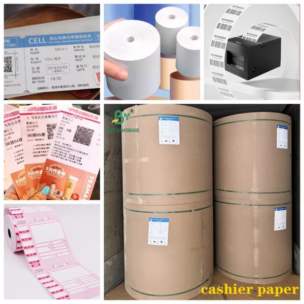 55 gramos de revestimiento térmico papel blanco de caja Jumbo Roll en 240mm X 3000 metros