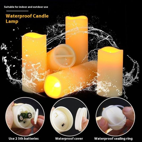 9 Pack Waterproof LED Candle with Remote Control and Flickering Flame for Home Decoration