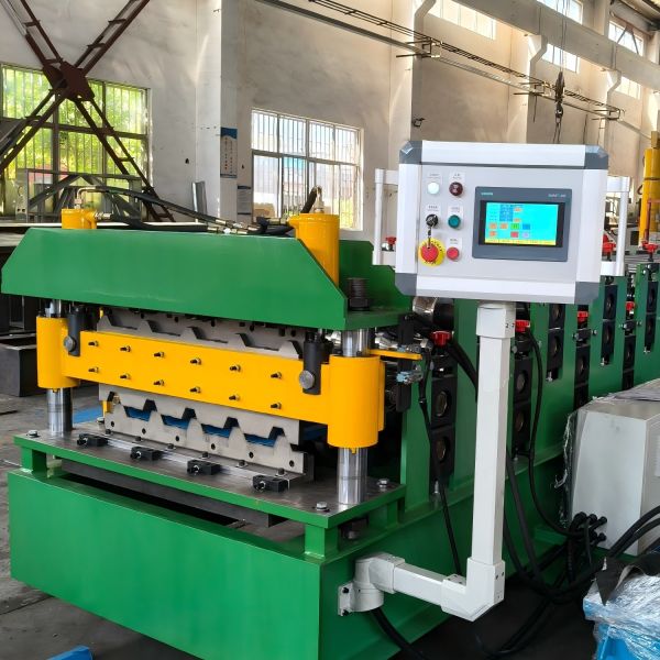 Most Popular Design Galvanized Steel 0.3-0.8mm Thickness Trapozial IBR PBU Roofing Sheet Double Layer Roof Panel Roll Forming Machine with hydraulic decoiler