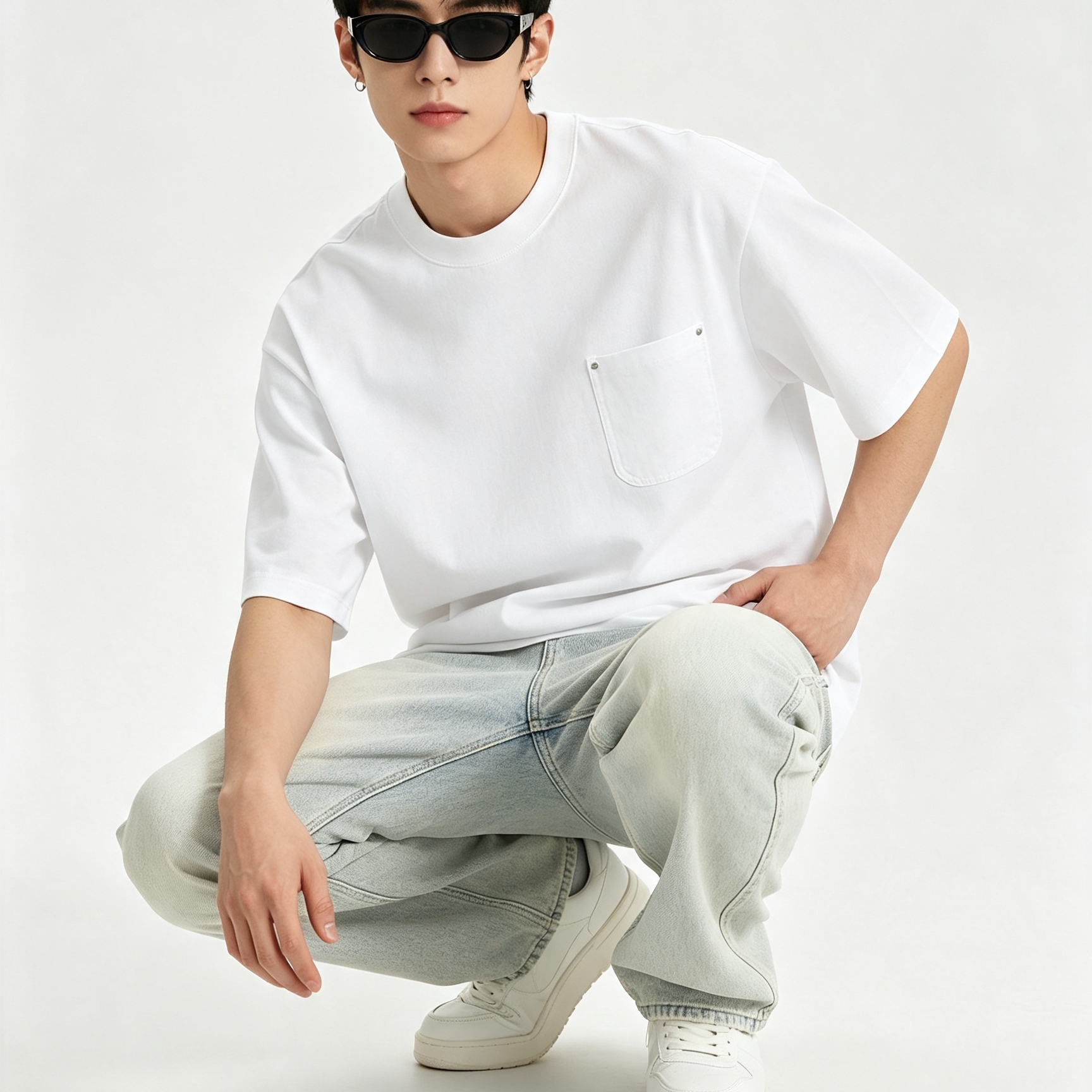 Men’s Loose Fit Cotton Pocket T-Shirt Casual Short Sleeve Solid Color Summer Top