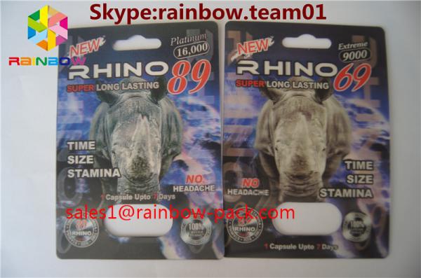 hot sale 3D printing card Black mamba 3D effect sex pill packaging card 3D card /3D printing card rhino blister paper ca