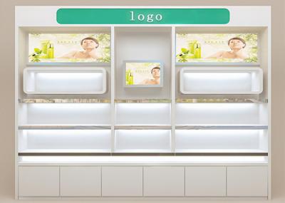 Eco Friendly Wooden Cosmetic Store Furniture Stable Structure For Terminal Stores