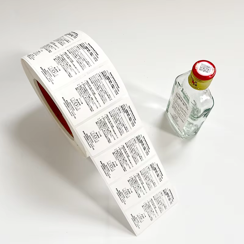 China Factory Custom White Vinyl Label Waterproof Makeup Remover Cosmetic Skincare Perfume Label Sticker Roll