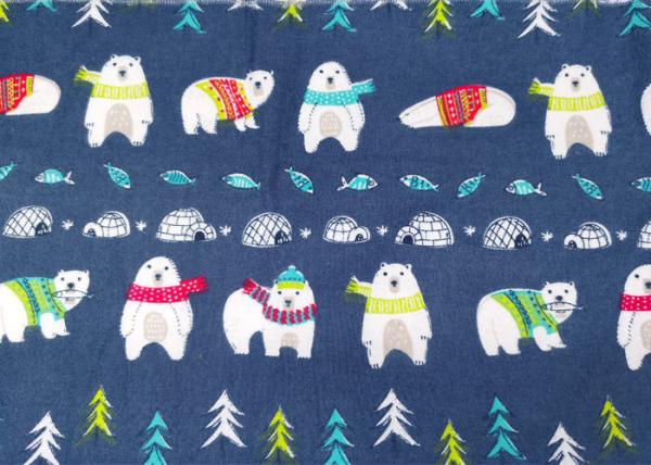 White 100% Cotton Flannel Fabric Print For Bedding And Cover