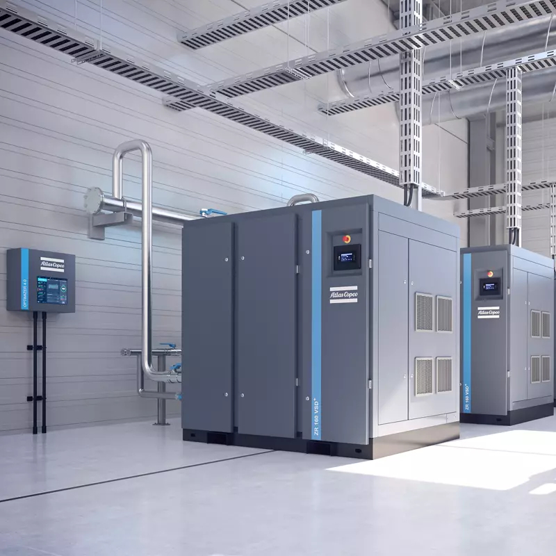 Atlas Copco ZR160VSD+ Water Cooled Oil Free Screw Compressor Class 0 Certified