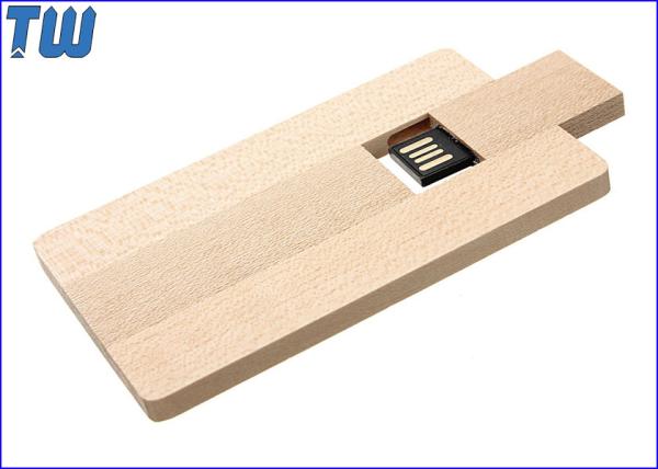 Credit Card USB Flash Pen Drive 4GB Capacity Data Storage Wood Material