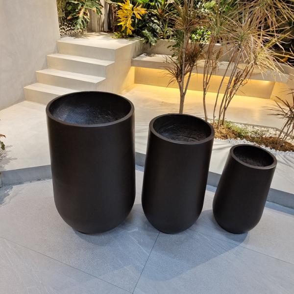 Powder Coated Fiber Clay Planters For Patio Garden Cottage