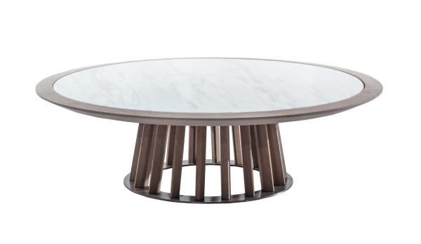 Round Coffee table used Oak wood with Stone marble for Hotel Lobby and living room furniture by Italy designer furniture