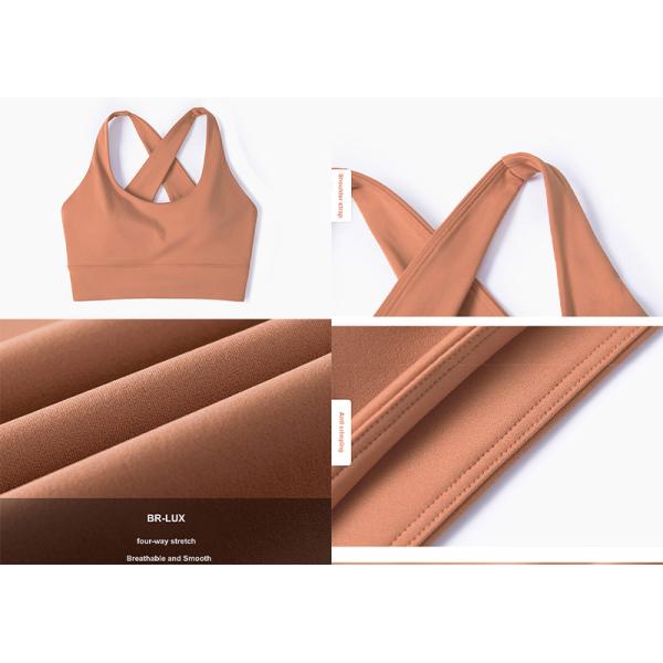 Gathered Full Coverage Ladies Sports Bra Tops Wirefree Cross Back Yoga Bra Workout